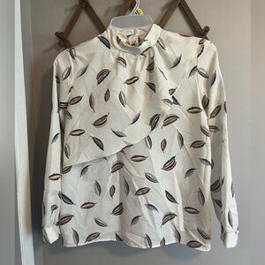 Vintage 70s vibe blouse with fall vibes Leaves and a fun bodice overlay